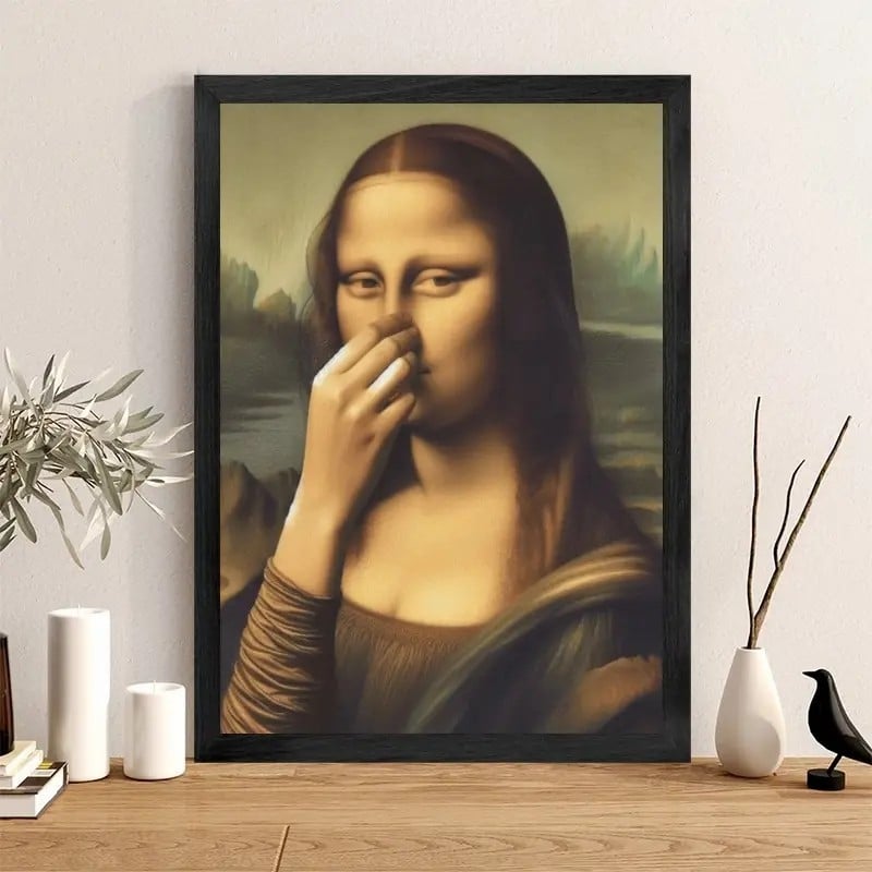 Sjovt Mona Lisa-maleri